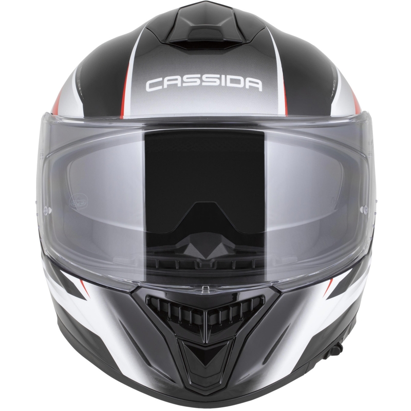 Cassida Integral GTS 2.1 Mega uždaras motociklo šalmas, juodas-baltas-raudonas