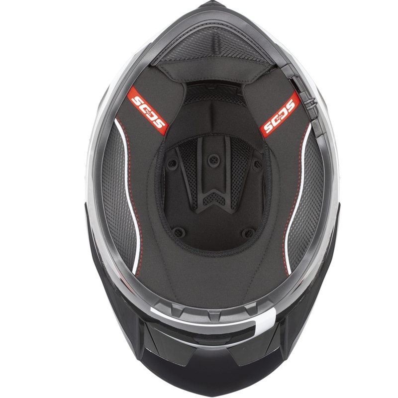 Cassida Integral GTS 2.1 Mega uždaras motociklo šalmas, juodas-baltas-raudonas