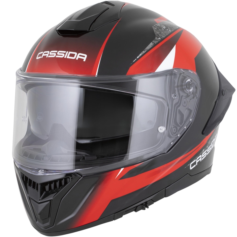 Cassida Integral GTS 2.1 Mega motociklo šalmas, juodas-raudonas-baltas
