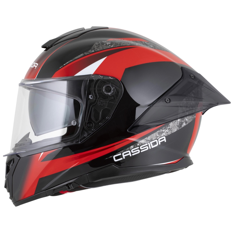 Cassida Integral GTS 2.1 Mega motociklo šalmas, juodas-raudonas-baltas