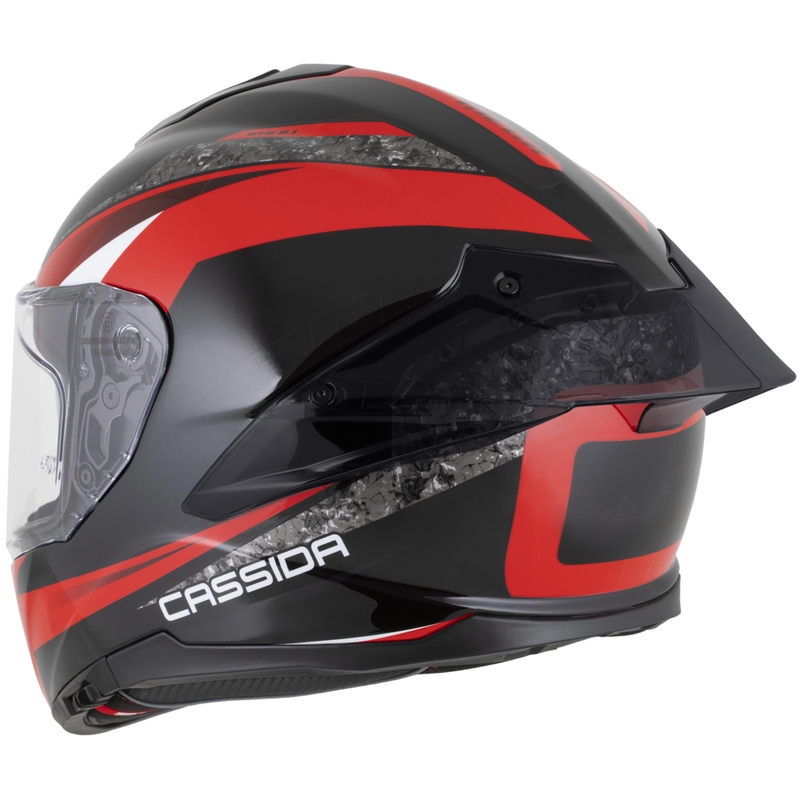 Cassida Integral GTS 2.1 Mega motociklo šalmas, juodas-raudonas-baltas