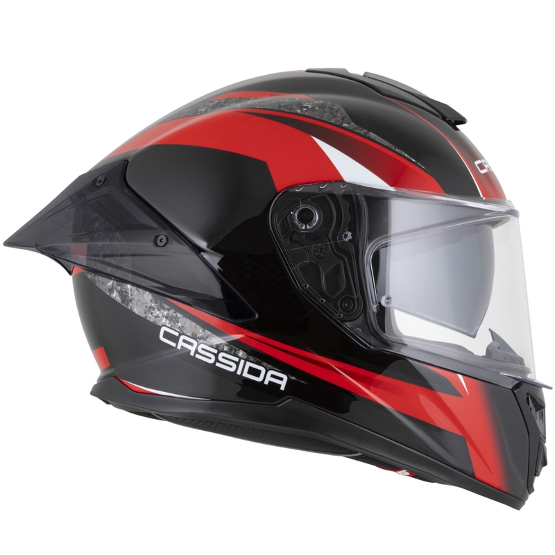 Cassida Integral GTS 2.1 Mega motociklo šalmas, juodas-raudonas-baltas