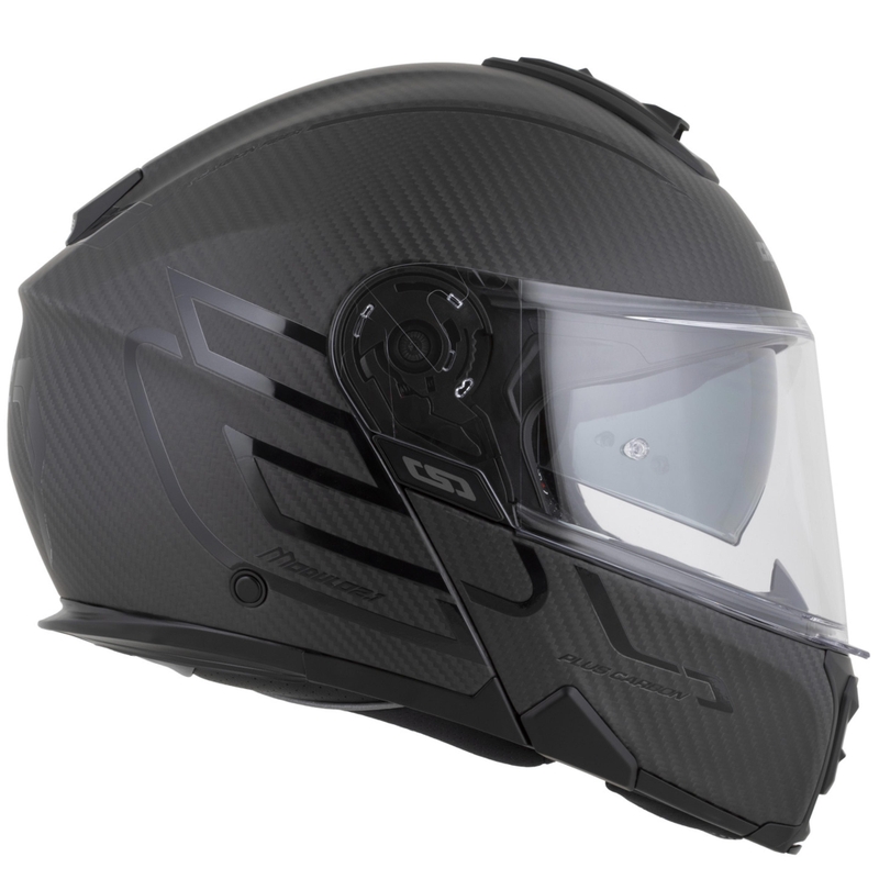 Atlenkiamas motociklo šalmas Cassida Modulo 2.1 Plus anglies pluošto, matinės juodos spalvos