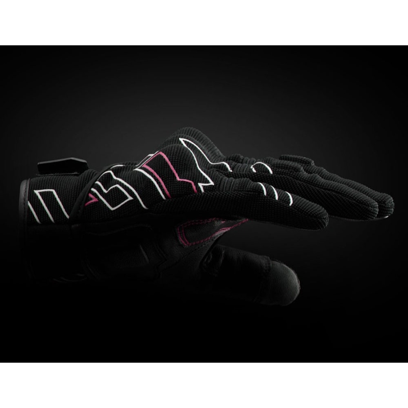 Furygan Jet Neon D3O® Evo moteriškos motociklo pirštinės juodos-baltos-rožinės