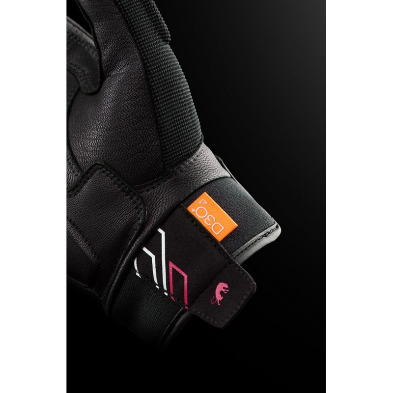 Furygan Jet Neon D3O® Evo moteriškos motociklo pirštinės juodos-baltos-rožinės