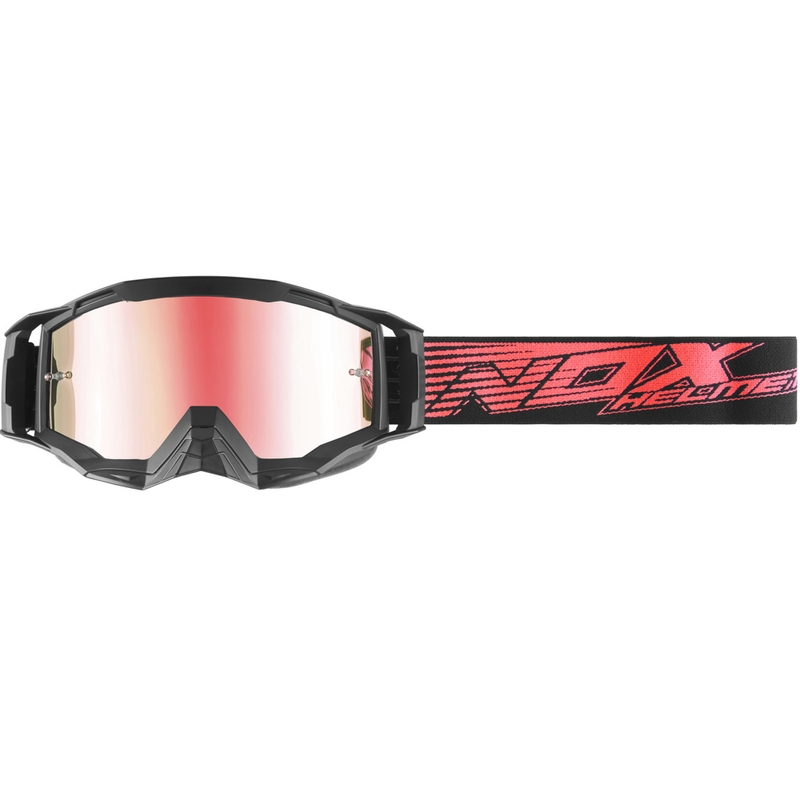 NOX Spectre motokroso akiniai juodi-raudoni