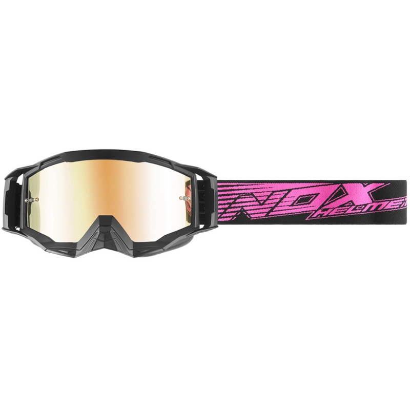 Motokroso akiniai NOX Spectre juodi-rožiniai