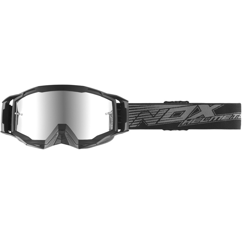 NOX Spectre motokroso akiniai juodi-pilki