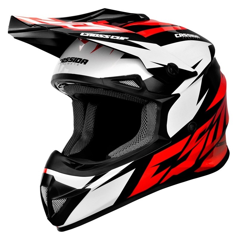 Motokrosová přilba Cassida Cross Cup Two černo-bílo-červená