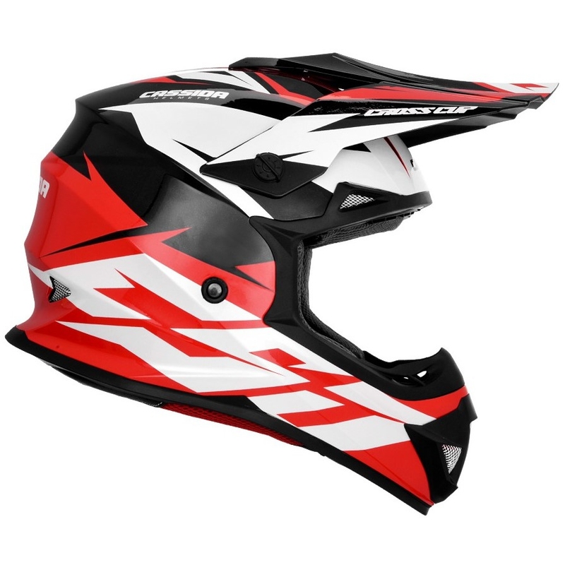 Motokrosová přilba Cassida Cross Cup Two černo-bílo-červená