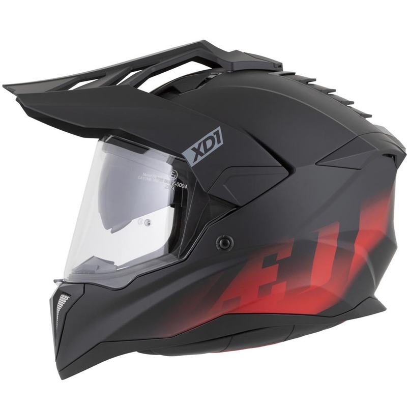 Enduro motociklo šalmas ZED XD1 matinė juoda-raudona