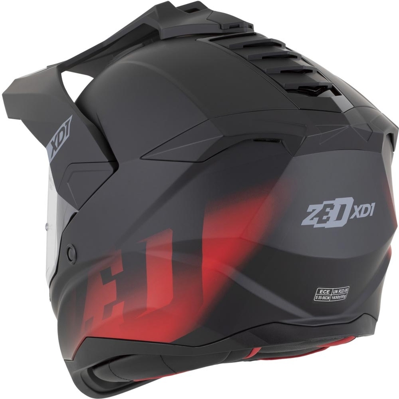 Enduro motociklo šalmas ZED XD1 matinė juoda-raudona