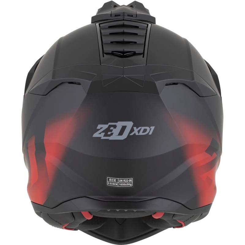Enduro motociklo šalmas ZED XD1 matinė juoda-raudona