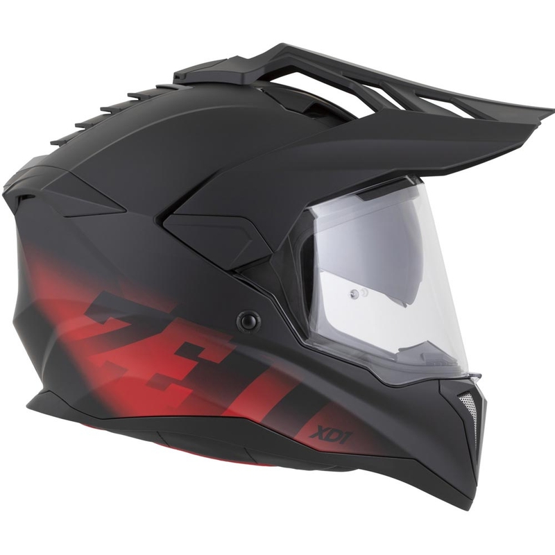 Enduro motociklo šalmas ZED XD1 matinė juoda-raudona