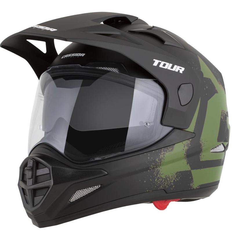 Enduro motociklo šalmas Cassida Tour 2.0 Crew matinė juoda-tamsiai žalia