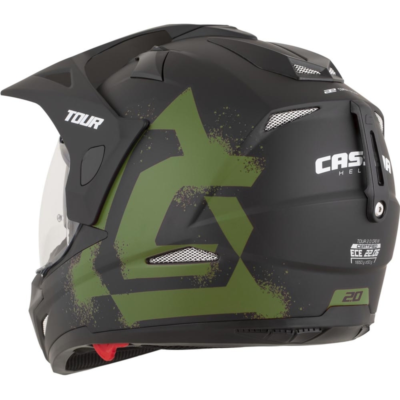Enduro motociklo šalmas Cassida Tour 2.0 Crew matinė juoda-tamsiai žalia