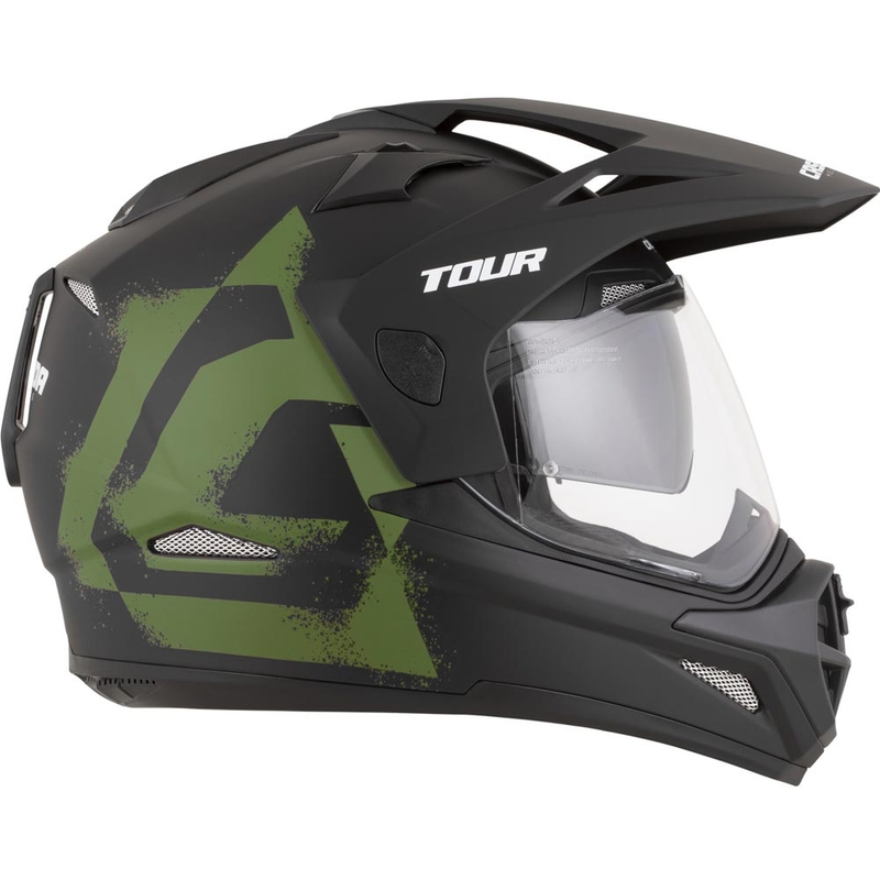 Enduro motociklo šalmas Cassida Tour 2.0 Crew matinė juoda-tamsiai žalia