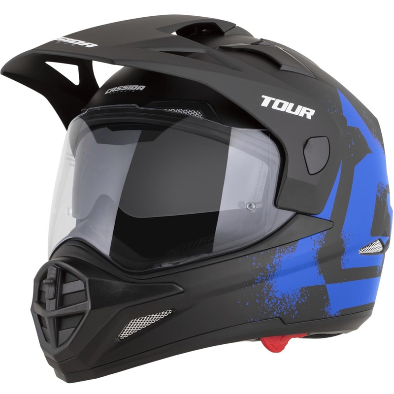 Enduro motociklo šalmas Cassida Tour 2.0 Crew matinė juoda-mėlyna