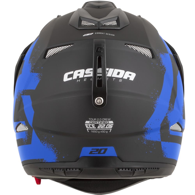 Enduro motociklo šalmas Cassida Tour 2.0 Crew matinė juoda-mėlyna