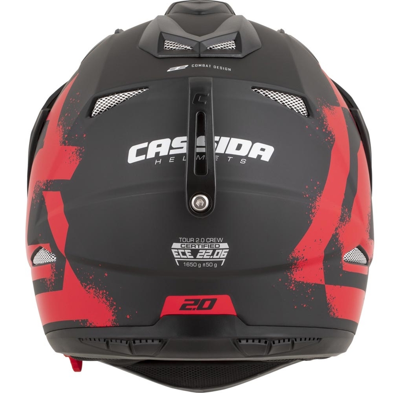 Enduro motociklo šalmas Cassida Tour 2.0 Crew matinė juoda-raudona