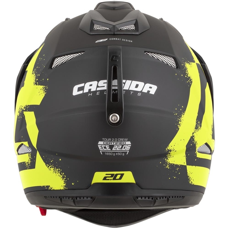Enduro motociklo šalmas Cassida Tour 2.0 Crew matinės juodos-fluorescencinės geltonos spalvos