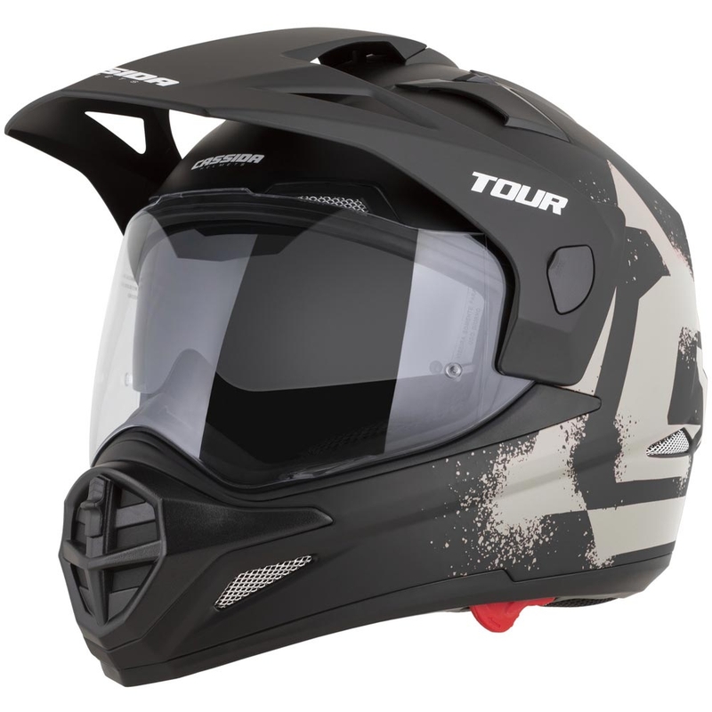 Enduro motociklo šalmas Cassida Tour 2.0 Crew matinės juodos-smėlio spalvos