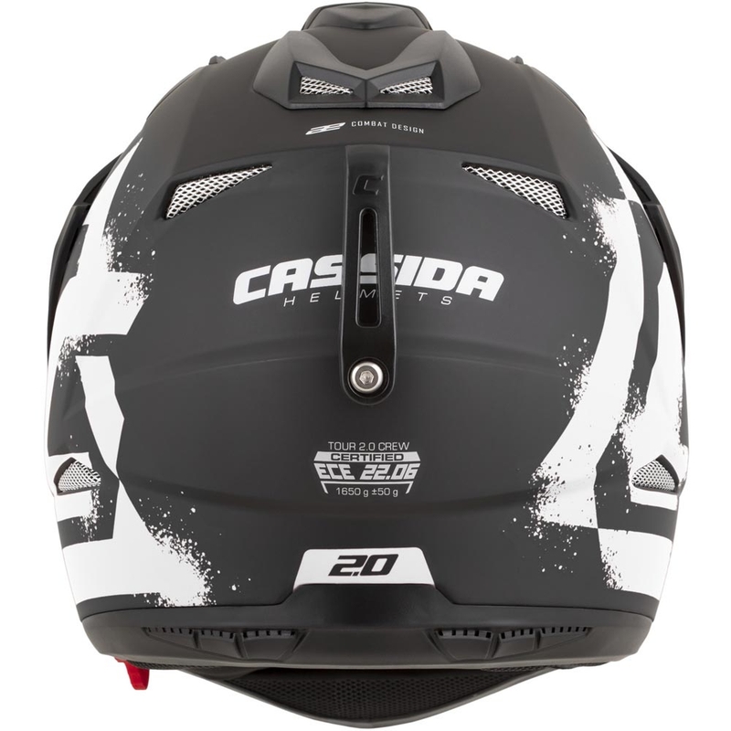 Enduro motociklo šalmas Cassida Tour 2.0 Crew matinė juoda-balta