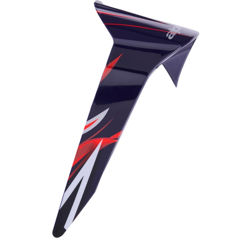 Aerodinaminis spoileris „Alpinestars Supertech R10 FLYTE“ motociklo šalmams, standartinio profilio, matinės mėlynos-raudonos-baltos spalvos.
