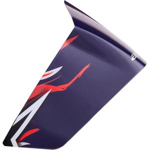 Aerodinaminis spoileris motociklo šalmams „Alpinestars Supertech R10 FLYTE“ lenktynių profilis matinės mėlynos-raudonos-baltos spalvos