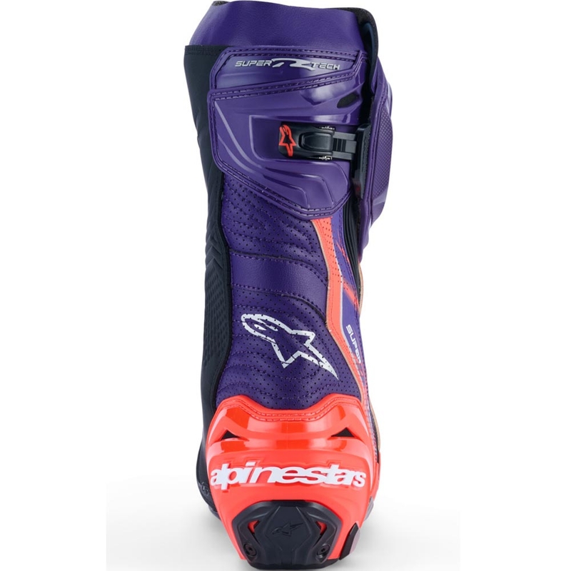 „Alpinestars Supertech R Vented Flyte“ motociklo batai, riboto leidimo, Jorge Martin violetiniai-raudoni-juodi