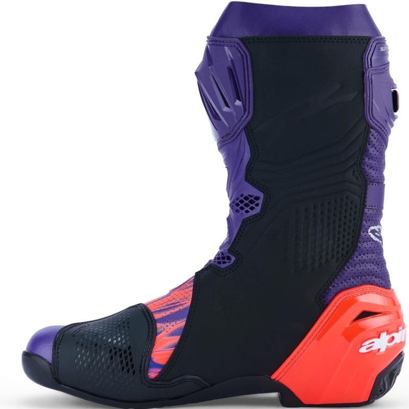 „Alpinestars Supertech R Vented Flyte“ motociklo batai, riboto leidimo, Jorge Martin violetiniai-raudoni-juodi