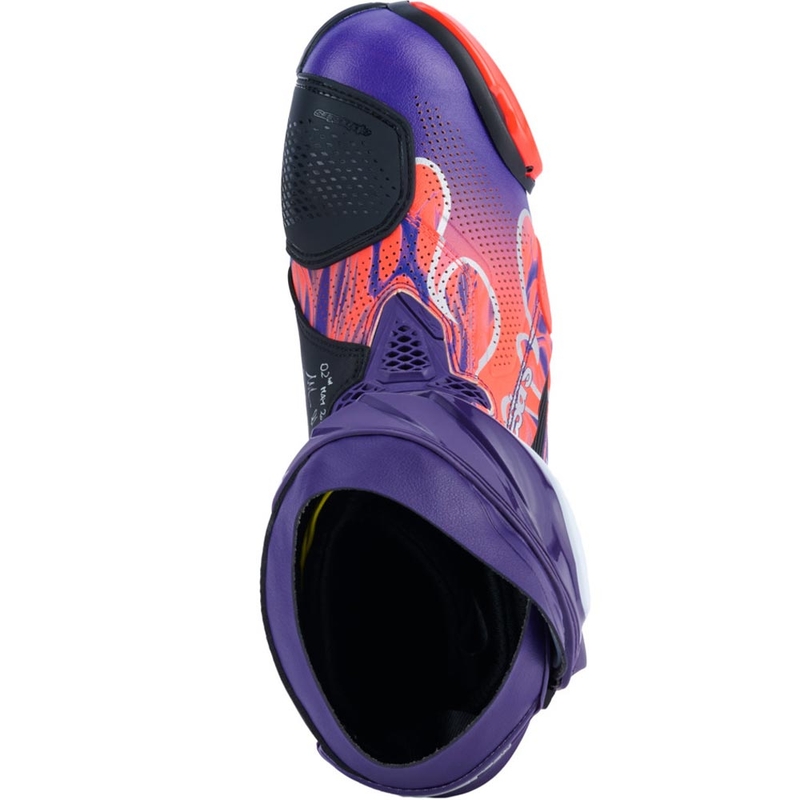 „Alpinestars Supertech R Vented Flyte“ motociklo batai, riboto leidimo, Jorge Martin violetiniai-raudoni-juodi