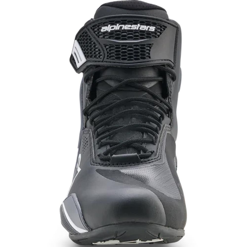 Alpinestars Faster-4 Drystar motociklo batai juodi-tamsiai pilki-balti