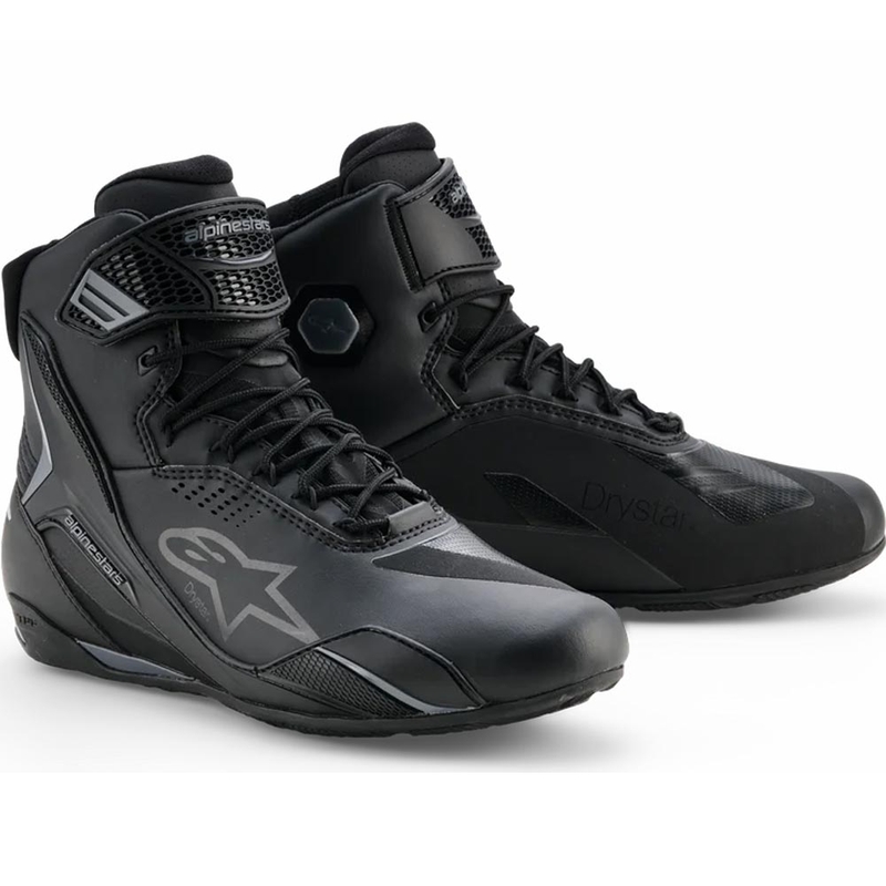 Alpinestars Faster-4 Drystar motociklo batai juodi-tamsiai pilki