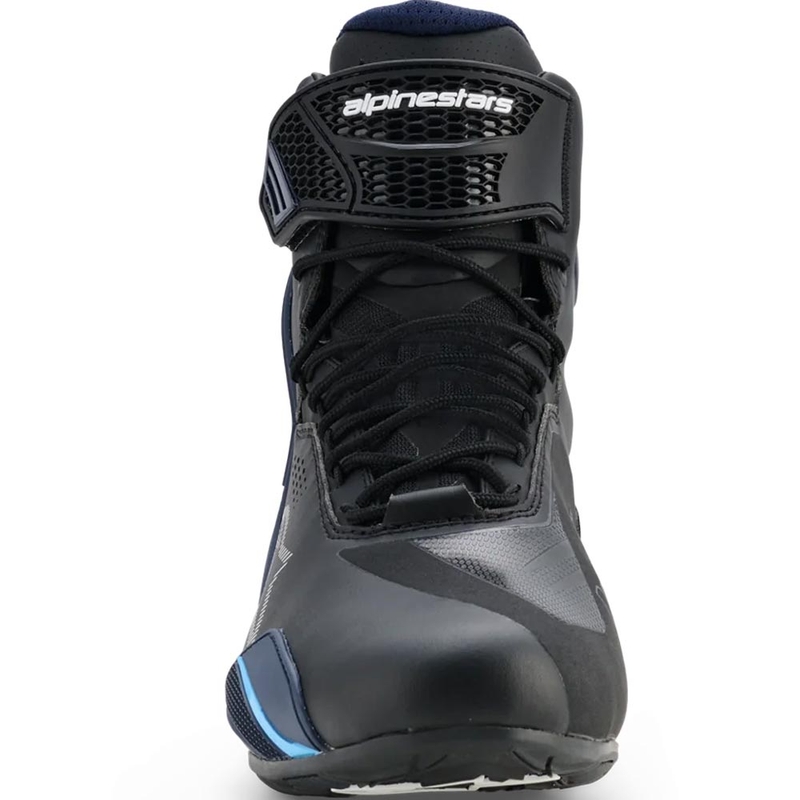 Alpinestars Faster-4 Drystar motociklo batai juodi-mėlynai-balti