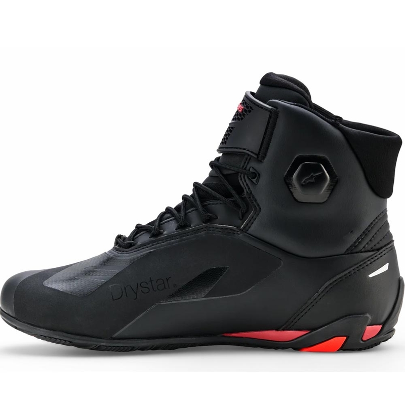 Alpinestars Faster-4 Drystar motociklo batai juodi-fluorescenciniai raudoni