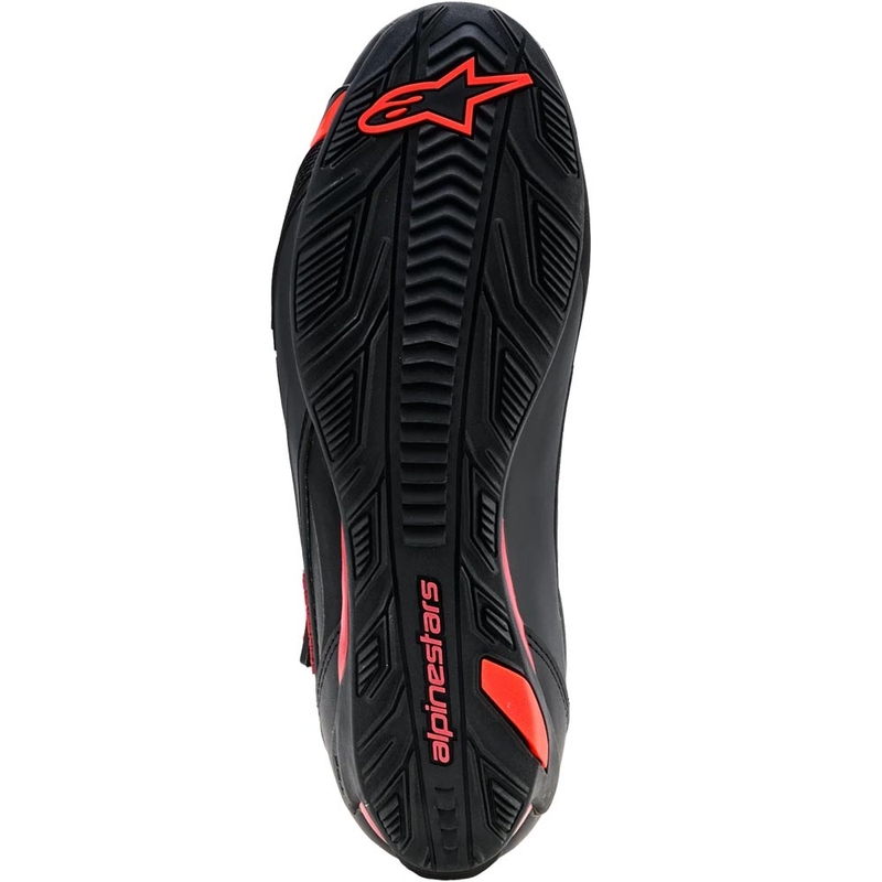 Alpinestars Faster-4 Drystar motociklo batai juodi-fluorescenciniai raudoni