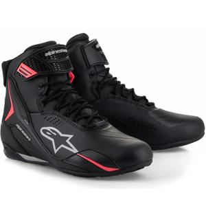 Alpinestars Stella Faster-4 Drystar moteriški motociklo batai, juodi-pilki-raudoni