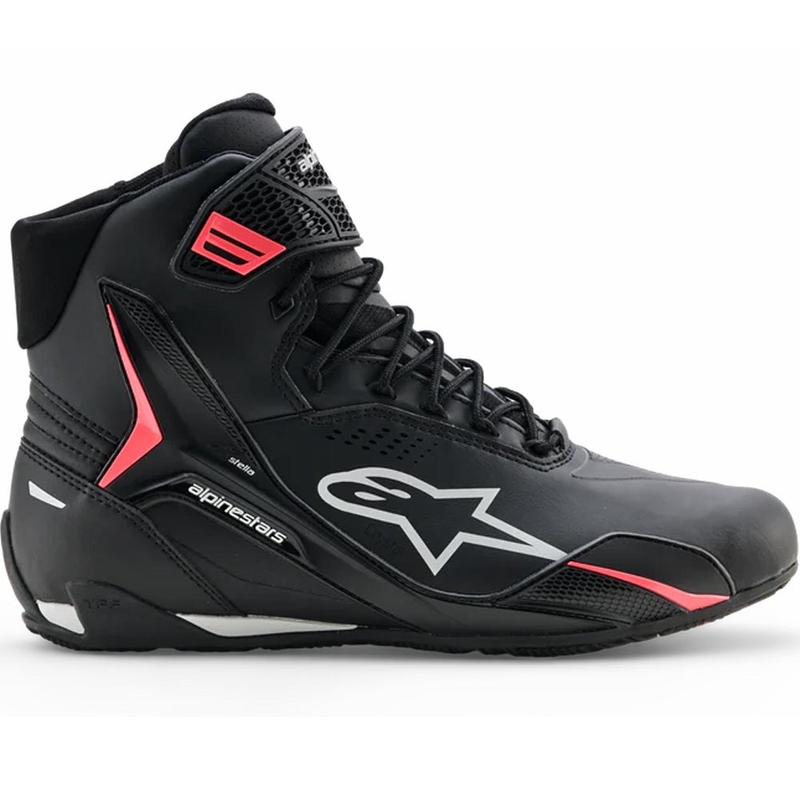 Alpinestars Stella Faster-4 Drystar moteriški motociklo batai, juodi-pilki-raudoni
