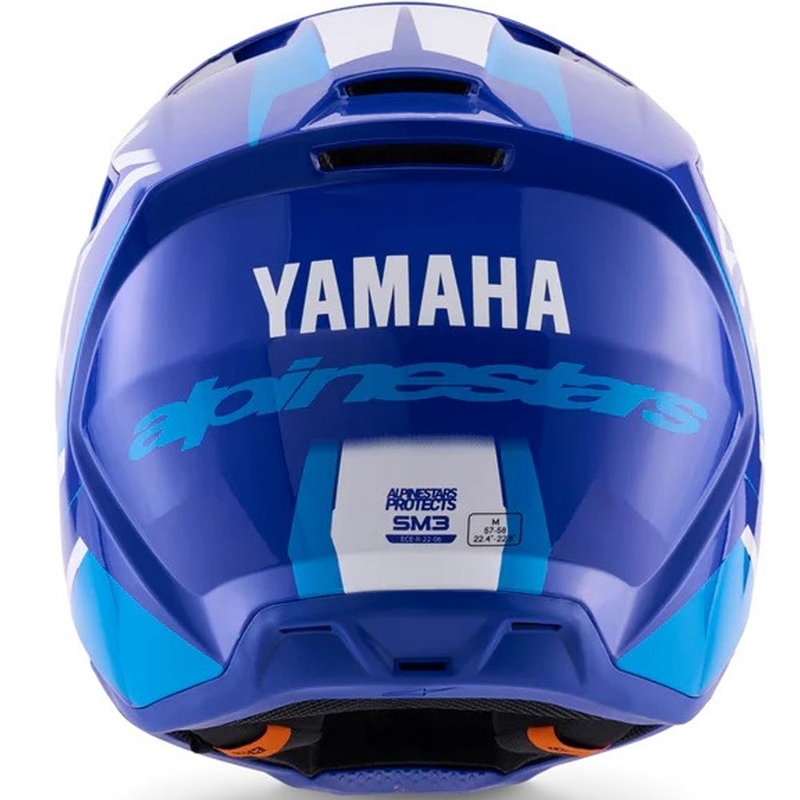 „Alpinestars S-M3 YAMAHA“ motokroso šalmas, mėlynai baltas, kolekcija
