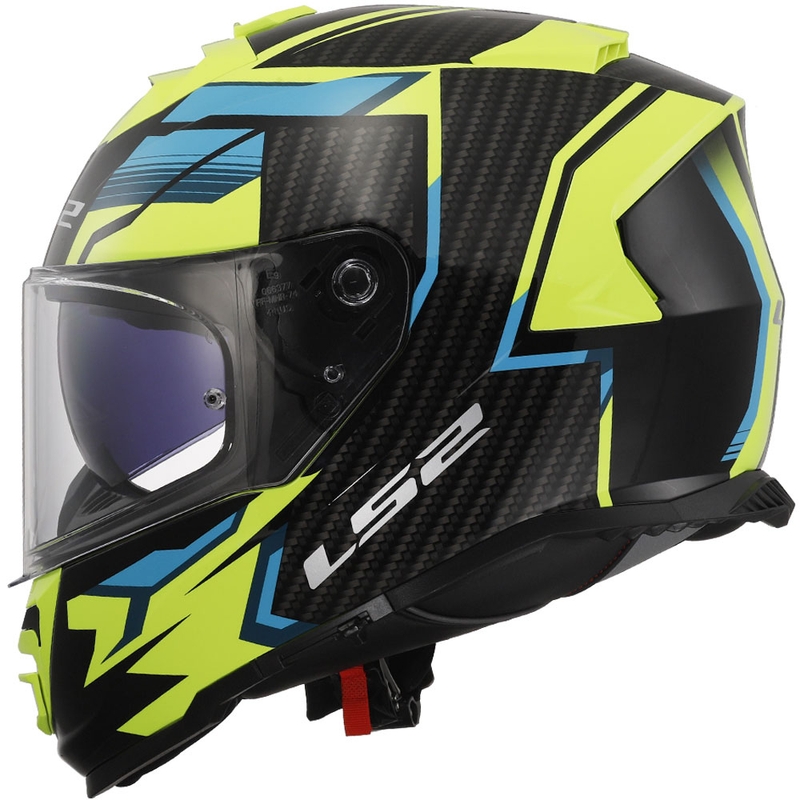 LS2 FF800 Storm II Tracker juodas-fluo geltonas integralus motociklininko šalmas