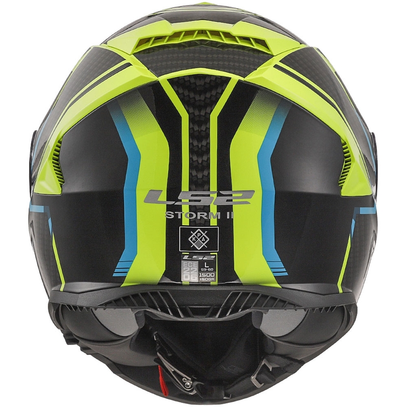 LS2 FF800 Storm II Tracker juodas-fluo geltonas integralus motociklininko šalmas