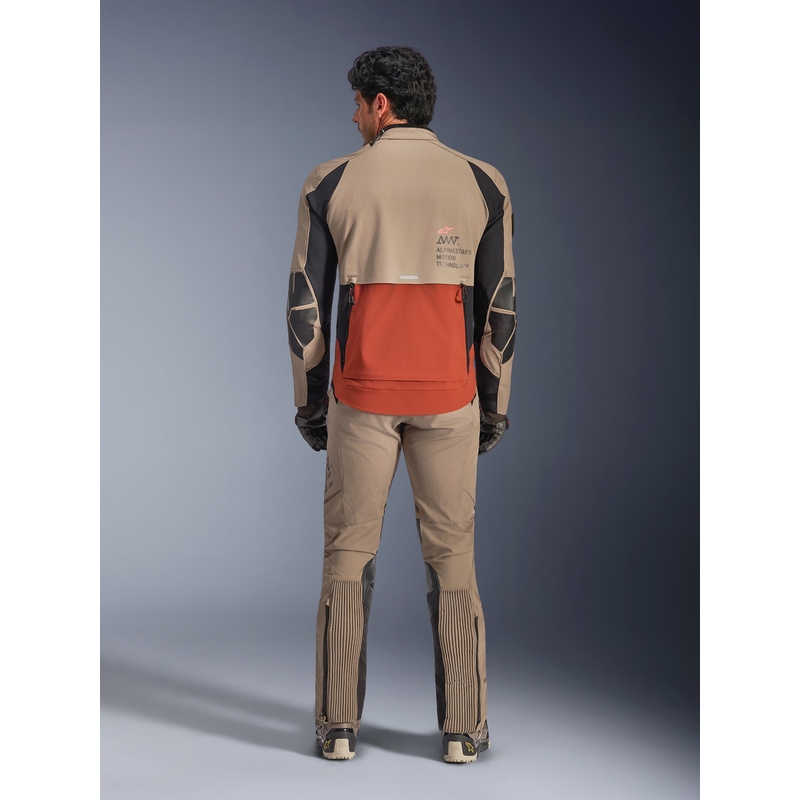 Alpinestars AMT-8 Stretch Drystar XF motociklo striukė ruda-oranžinė-juoda