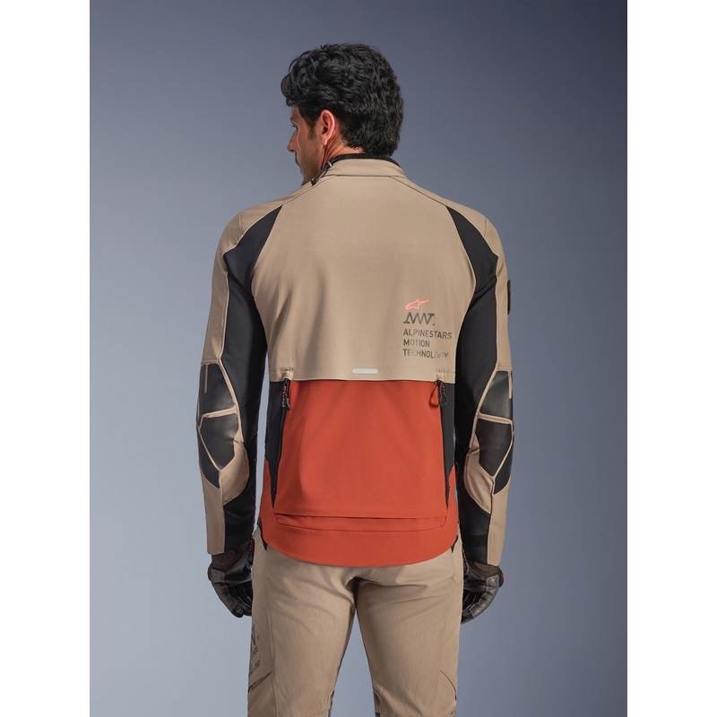 Alpinestars AMT-8 Stretch Drystar XF motociklo striukė ruda-oranžinė-juoda