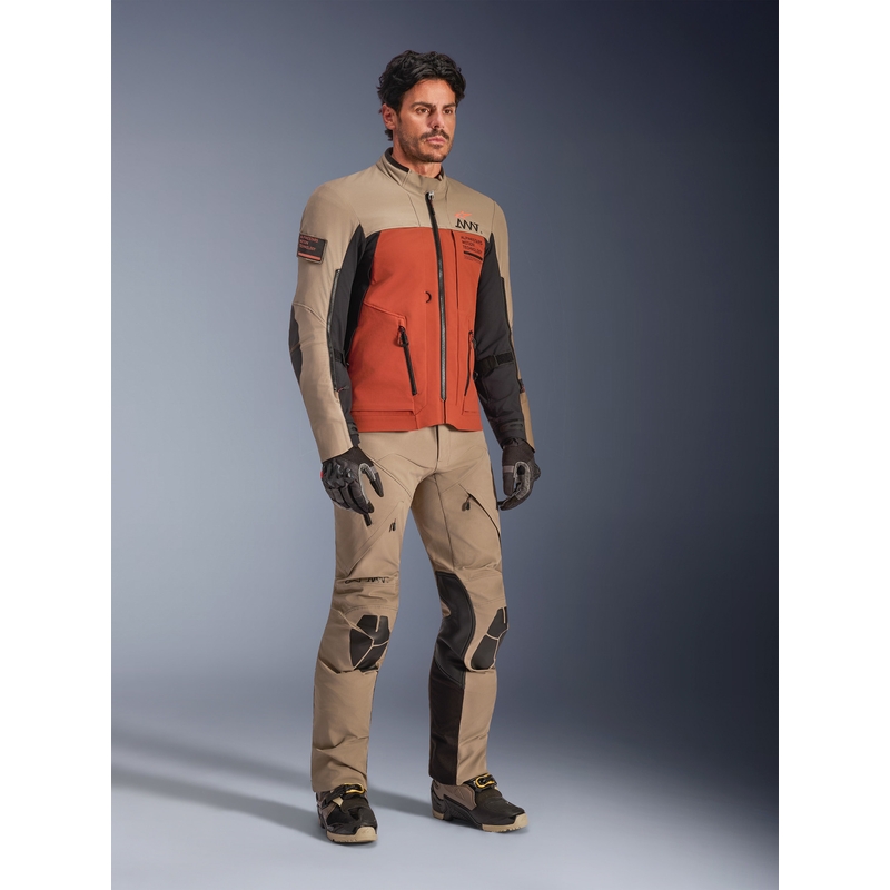 Alpinestars AMT-8 Stretch Drystar XF motociklo striukė ruda-oranžinė-juoda