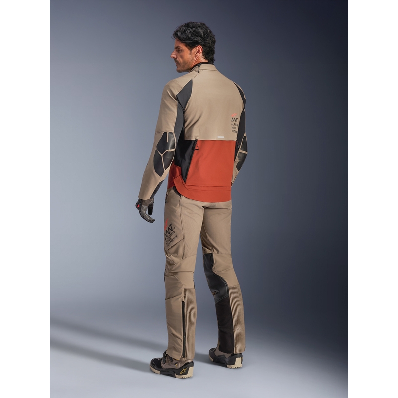Alpinestars AMT-8 Stretch Drystar XF motociklo striukė ruda-oranžinė-juoda