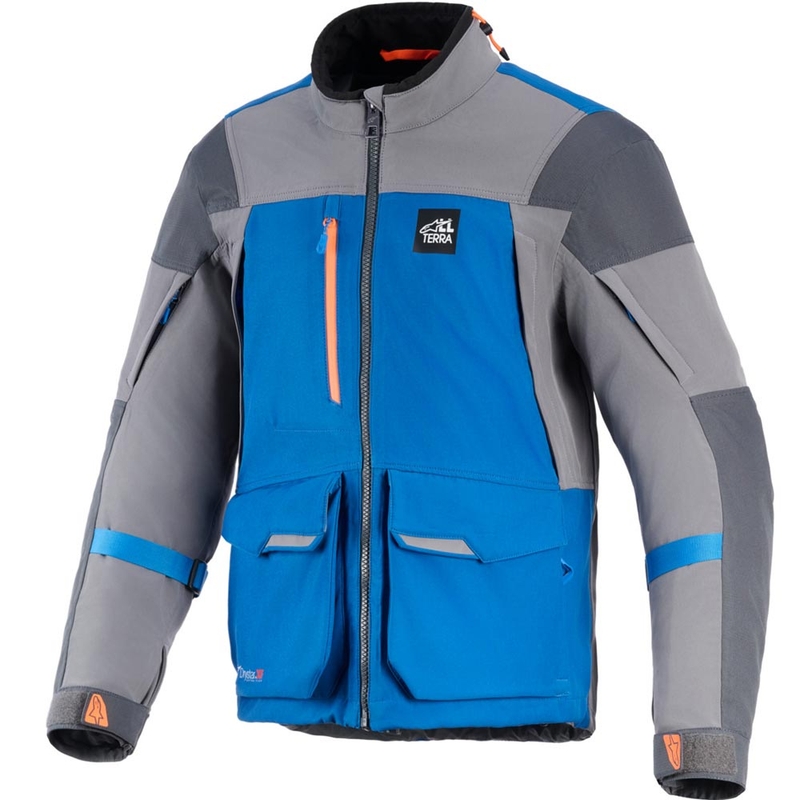Alpinestars Maxdura Drystar XF motociklo striukė mėlyna-tamsiai pilka