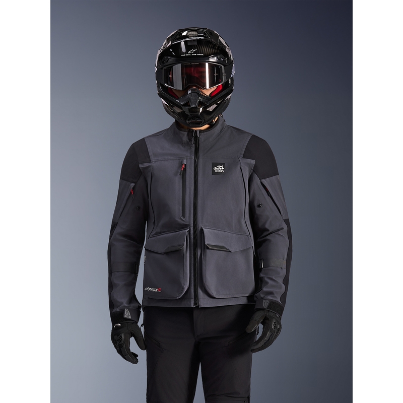Alpinestars Maxdura Drystar XF motociklo striukė tamsiai pilka-juoda