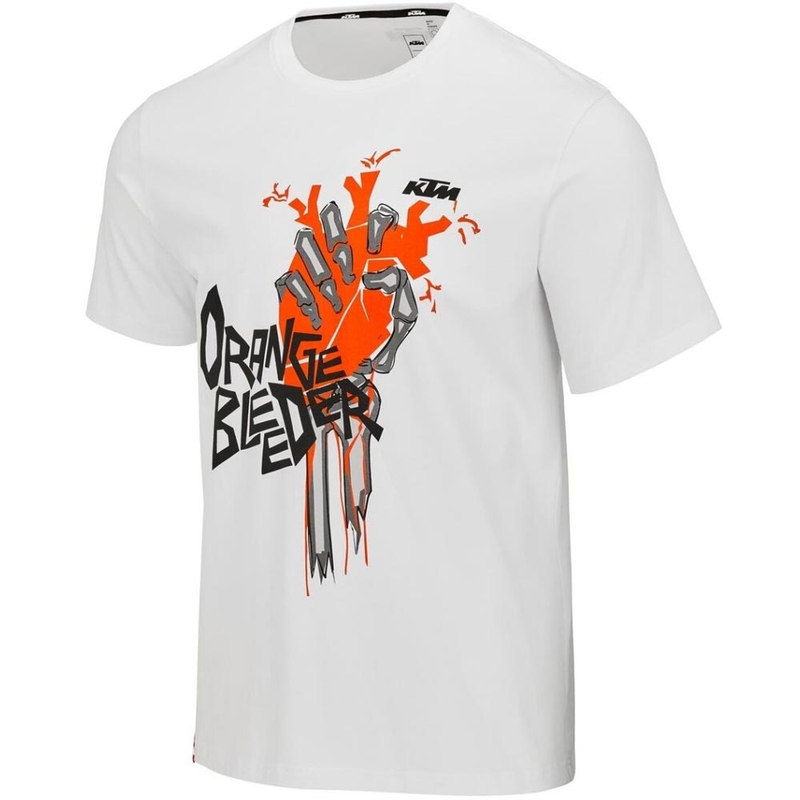KTM Orange Bleeder marškinėliai balti