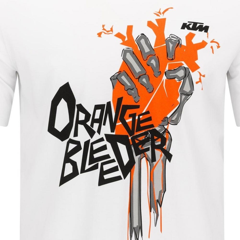 KTM Orange Bleeder marškinėliai balti